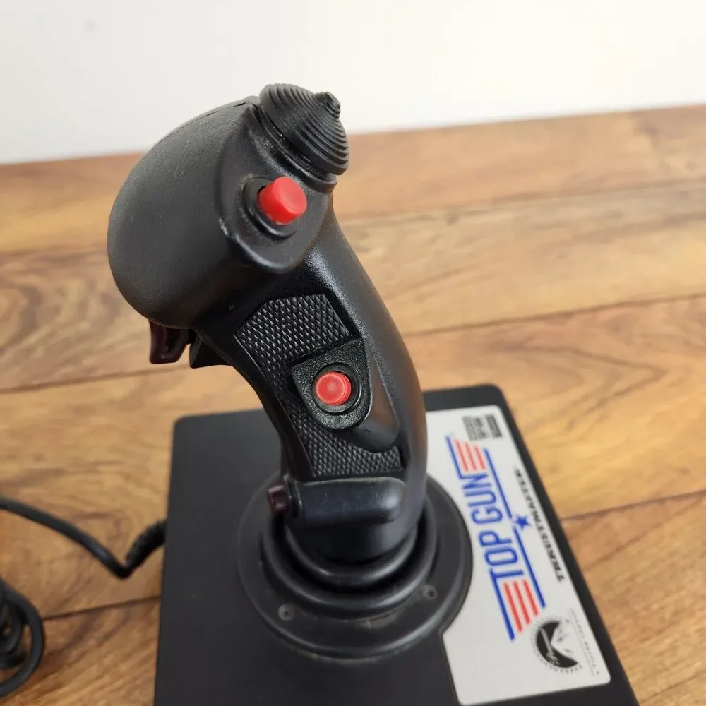 Pc Computer Vintage Thrustmaster Top Gun Game Flight Controller Joystick Thrust